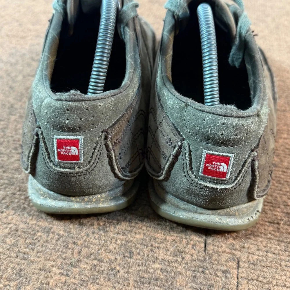 C+ The North Face Mens Base Camp Moccasin Brown Leather Sneakers AX6P Size 9.5